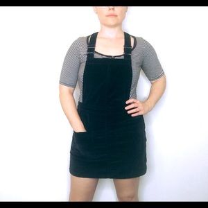 Blue Corduroy Mini-Skirt Jumper